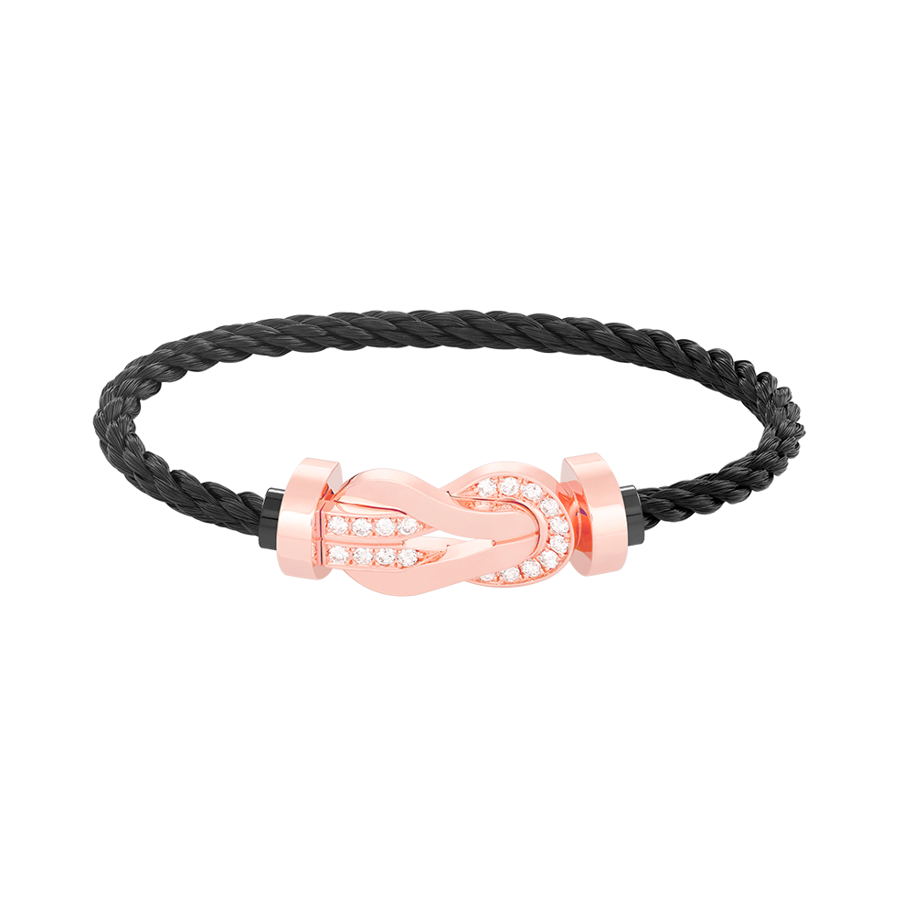 [Eterna Jewels]CHANCE LARGE 8 FIGURE BUCKLE HALF DIAMOND BRACELET ROSE GOLD