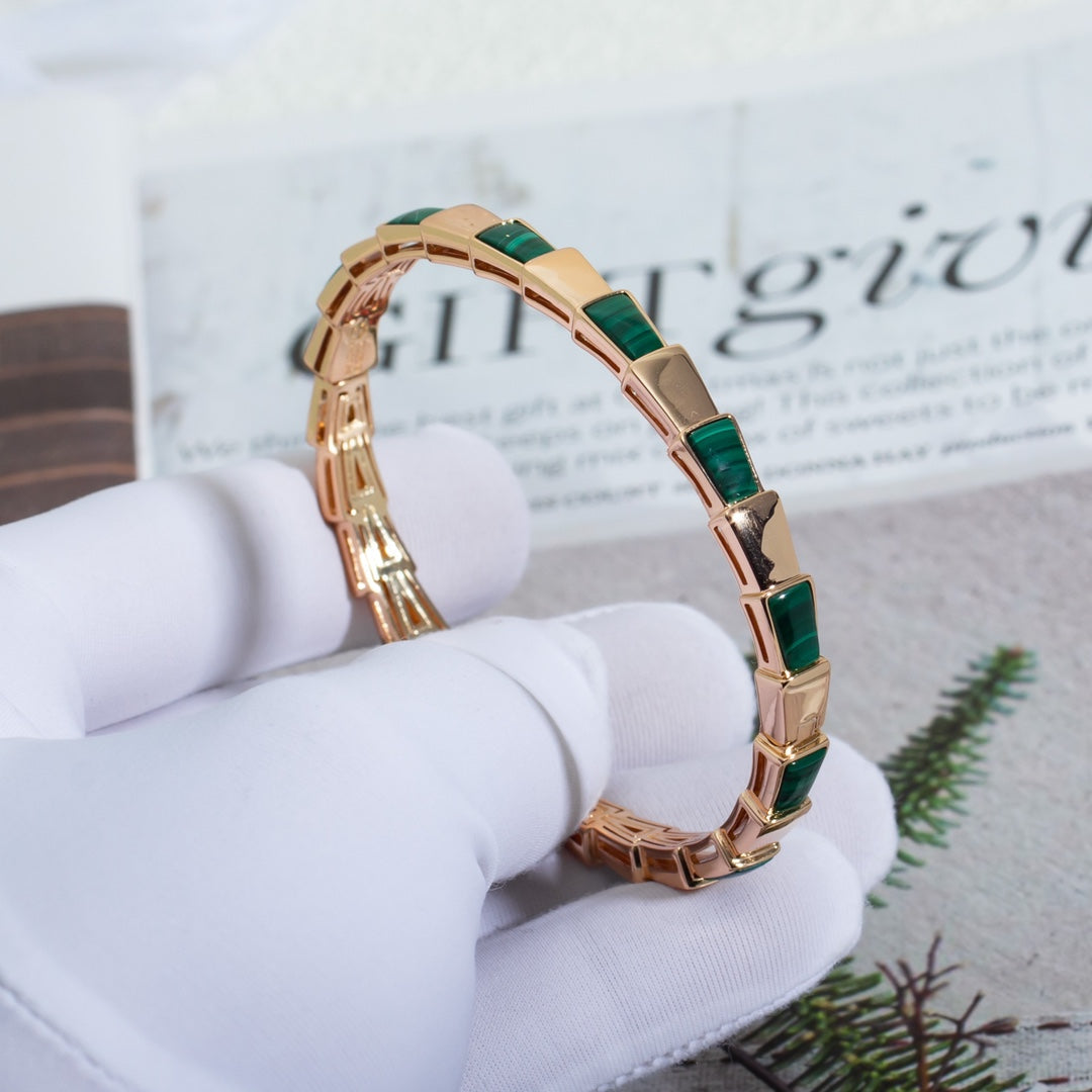 [Eterna Jewels]SERPENTI BRACELET PINK GOLD MALACHITE