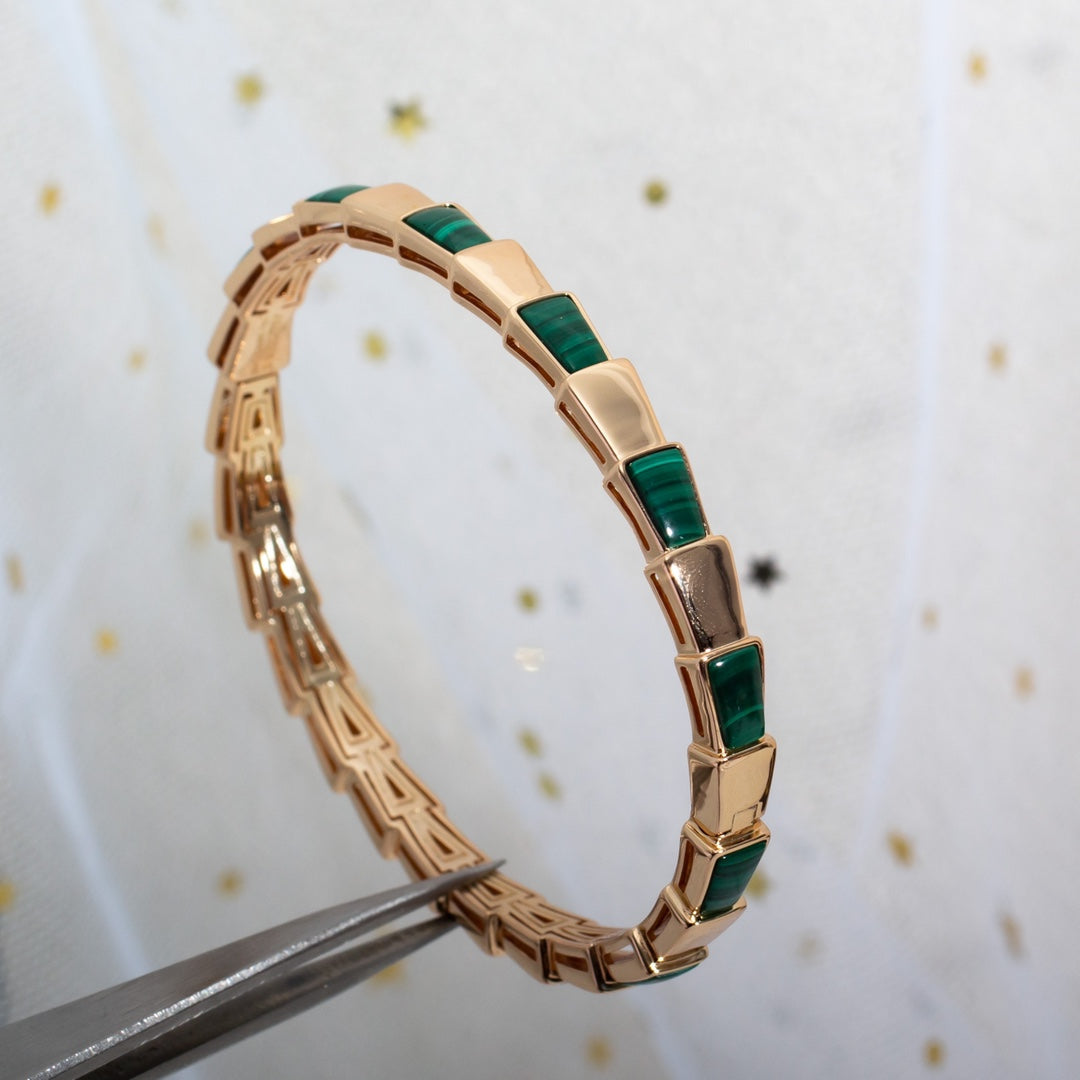 [Eterna Jewels]SERPENTI BRACELET PINK GOLD MALACHITE