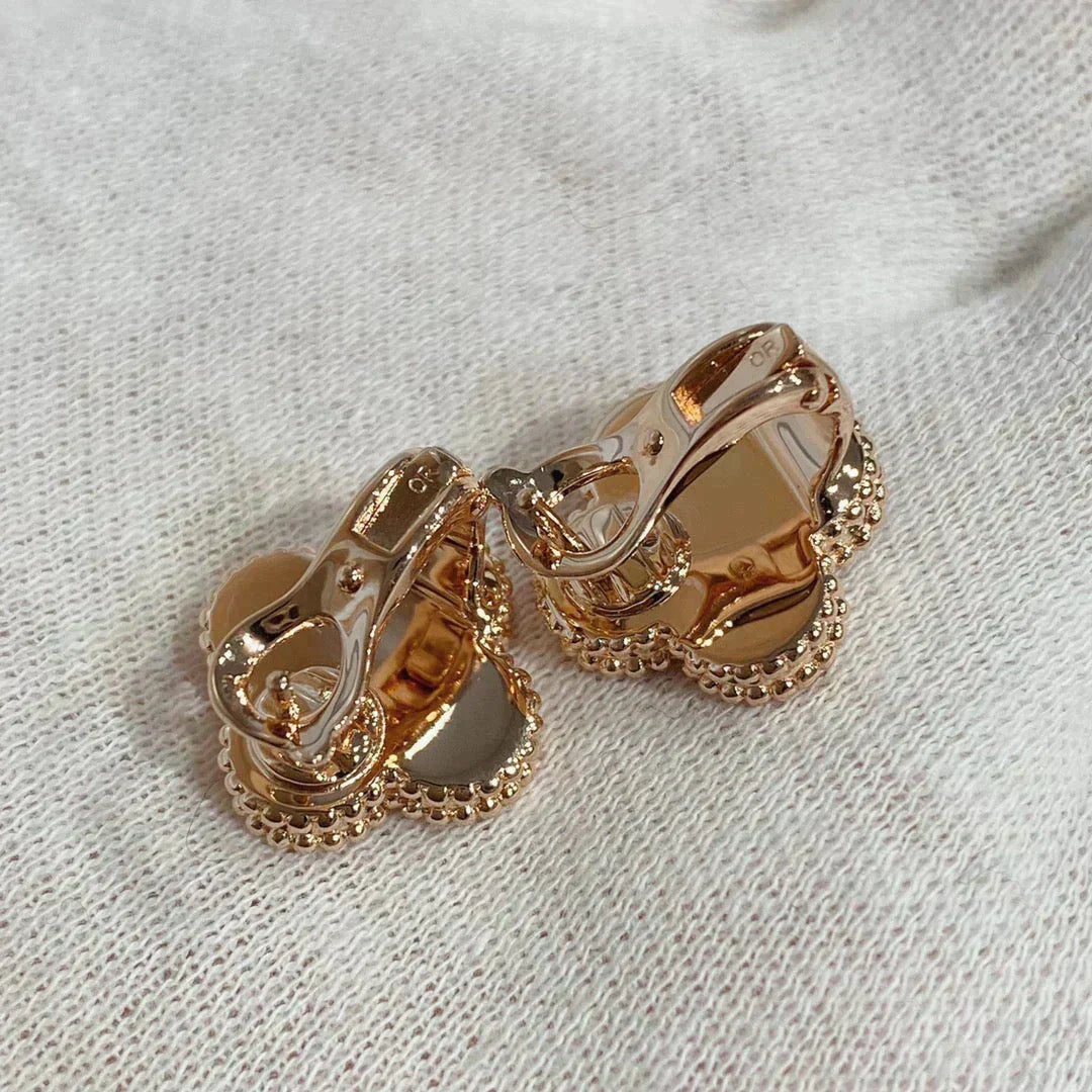 [Eterna Jewels]CLOVER MEDIUM 1 MOTIFS CARNELIAN  DIAMOND earrings