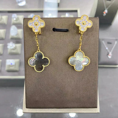 [Eterna Jewels]CLOVER  2 MOTIFS  DIAMOND  EARRINGS (MULTIPLE CHOICESç´