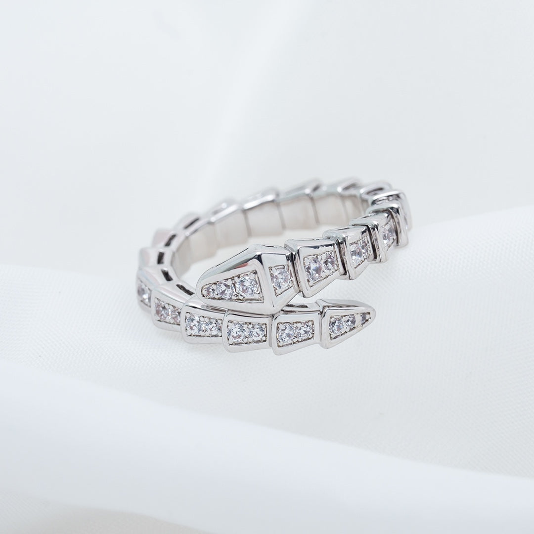 [Eterna Jewels]SERPENTI RING SILVER DIAMOND PAVED 4MM
