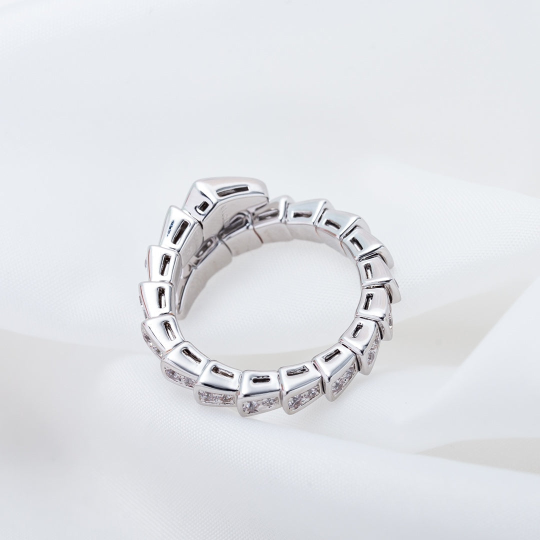 [Eterna Jewels]SERPENTI RING SILVER DIAMOND PAVED 4MM