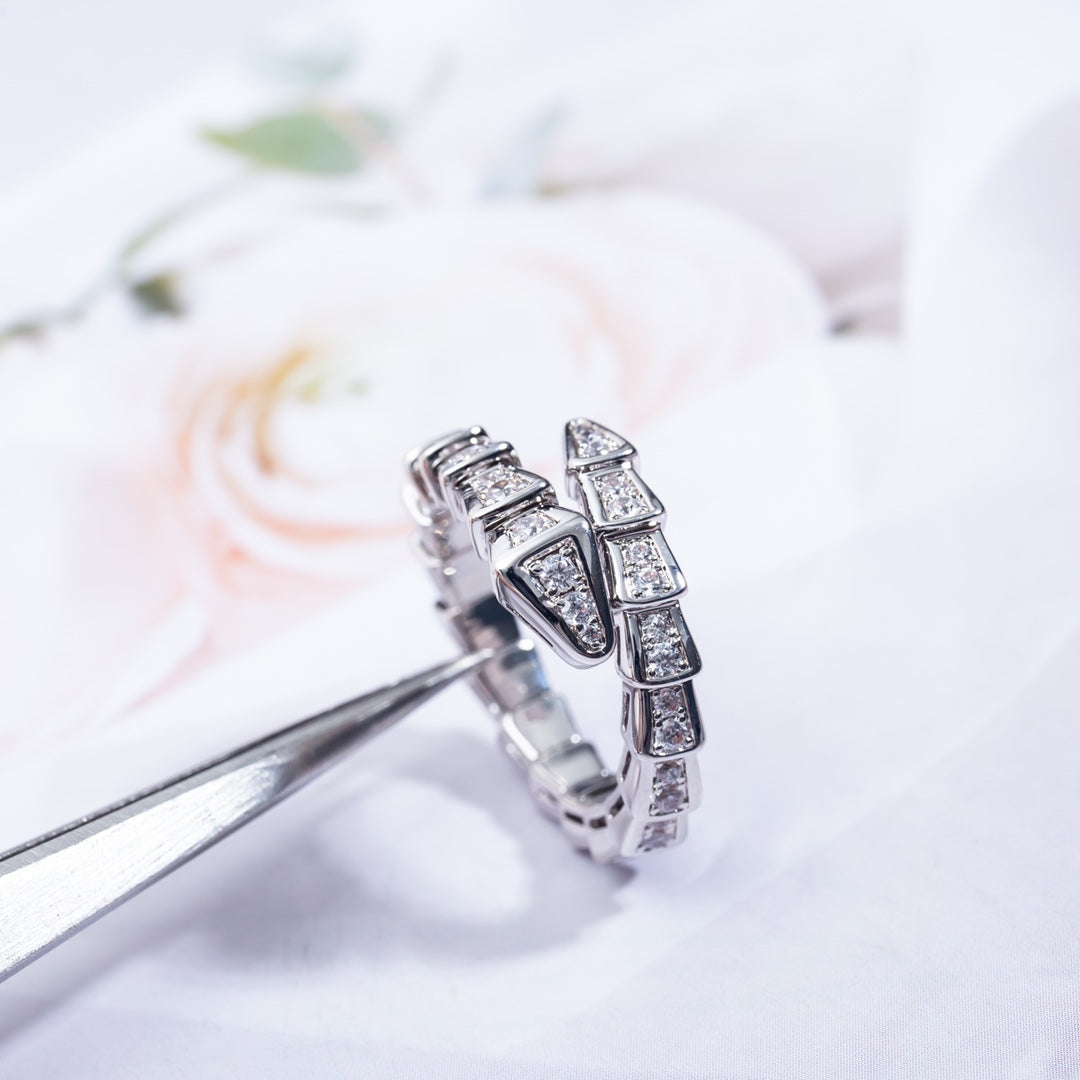 [Eterna Jewels]SERPENTI RING SILVER DIAMOND PAVED 4MM