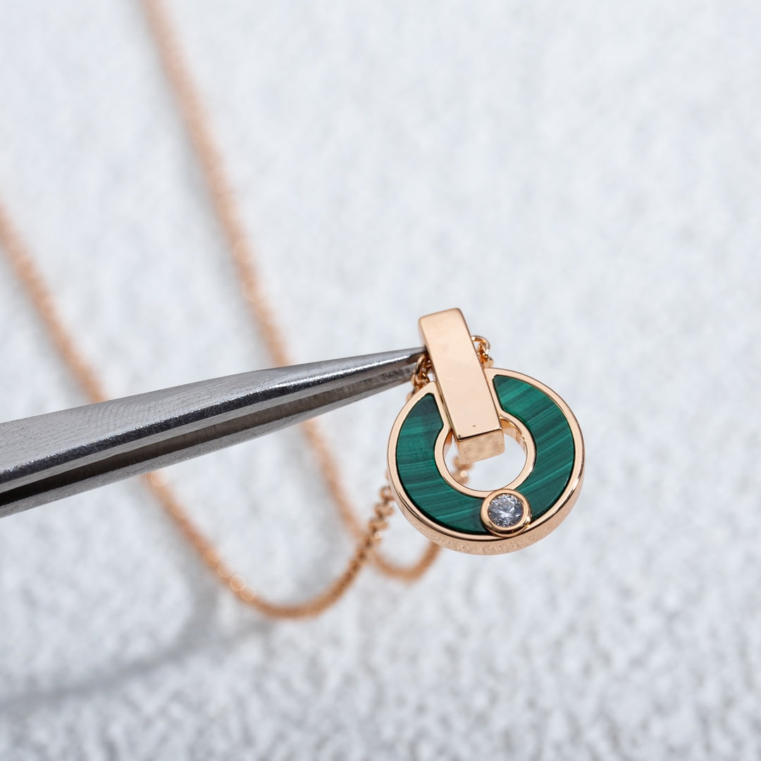 [Eterna Jewels]GARI NECKLACE PINK GOLD MALACHITE