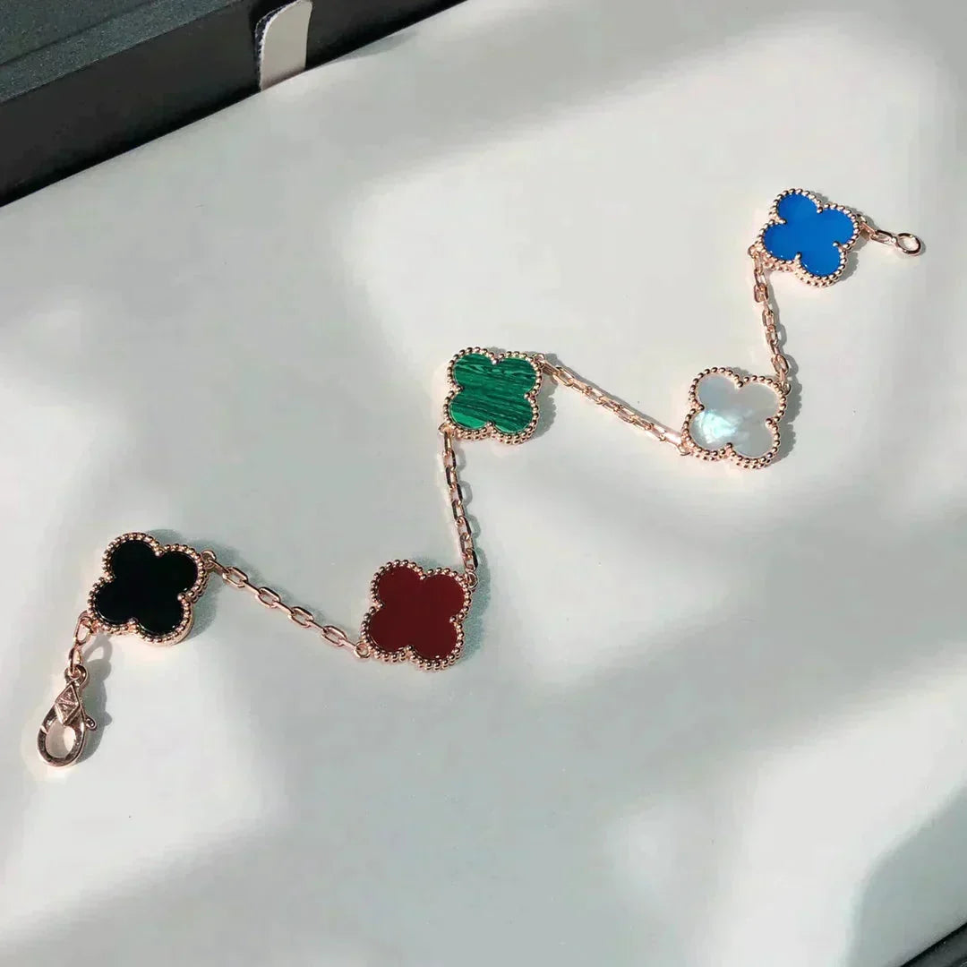 [Eterna Jewels]CLOVER 5 MOTIFS MULTICOLOR BRACELET