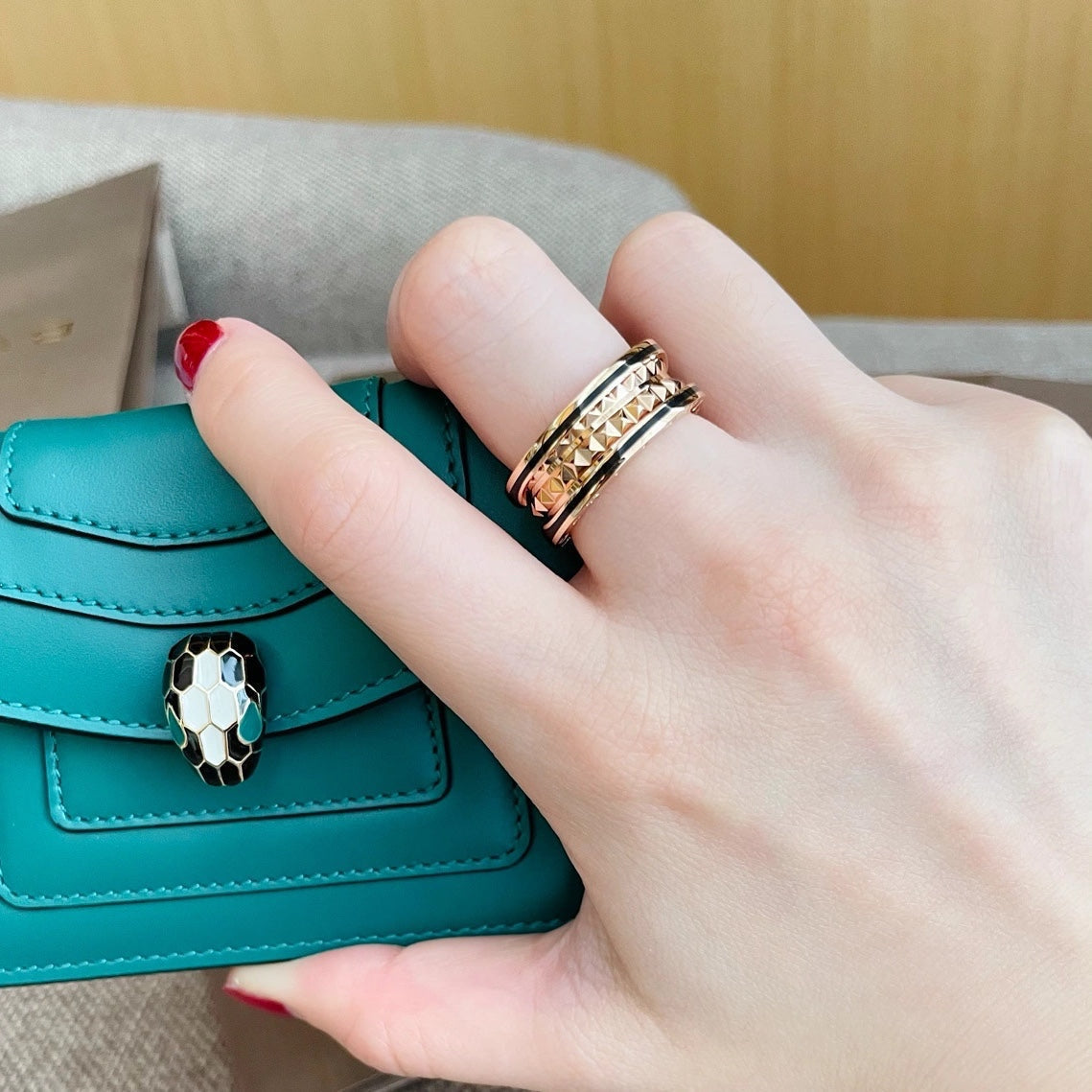 [Eterna Jewels]ZERO 1 PINK GOLD BLACK CERAMIC RING