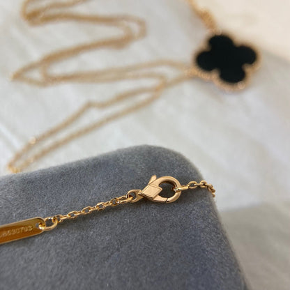 [Eterna Jewels]CLOVER 25MM NECKLACE GOLD ONYX