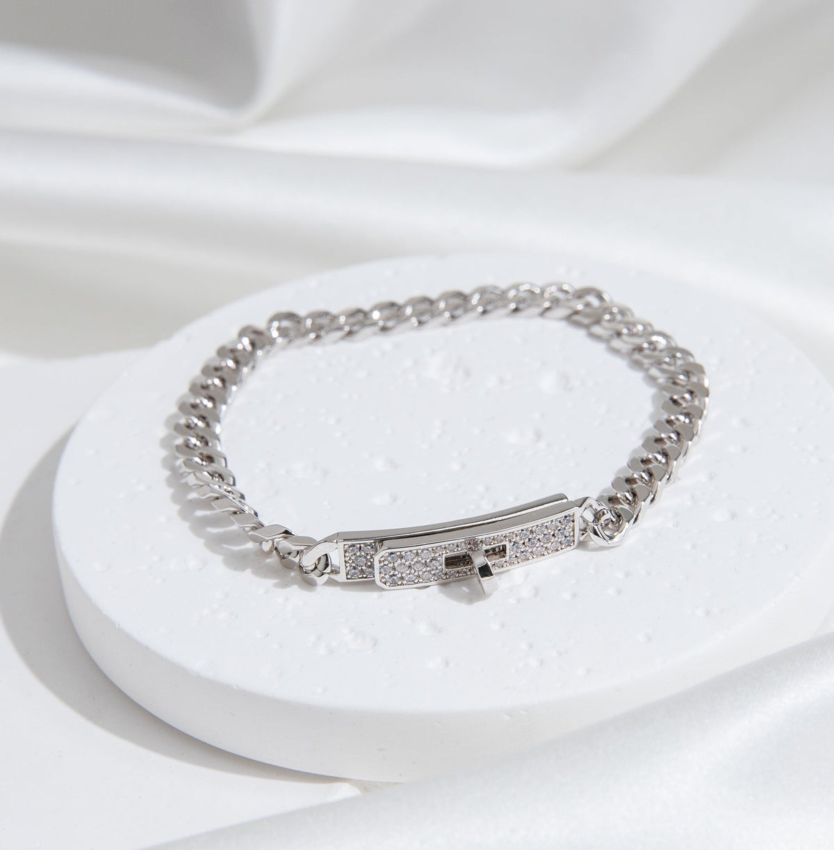 [Eterna Jewels]KELLY CHAIN SILVER DIAMOND BRACELET