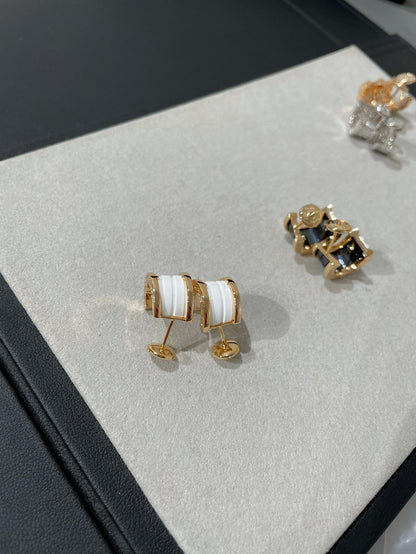 [Eterna Jewels]ZERO 1 PINK GOLD CERAMIC EARRINGS