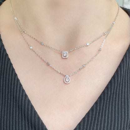 [Eterna Jewels]MY TWIN 2 ROW DIAMOND NECKLACE