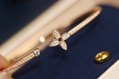 [Eterna Jewels]IDYLLE PINK GOLD OPEN BRACELET DIAMOND PAVED