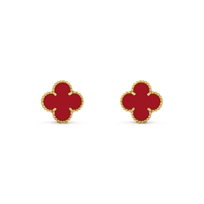 [Eterna Jewels]CLOVER MINI 9.5MM CARNELIAN EARRINGS
