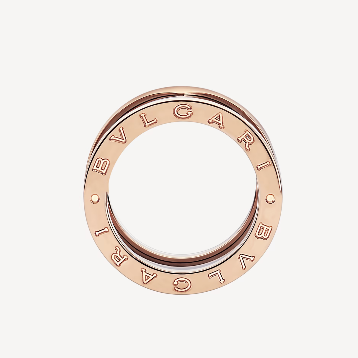 [Eterna Jewels]ZERO 1 FOUR-BAND LOOPS AND BLACK CERAMIC SPIRAL PINK GOLD RING