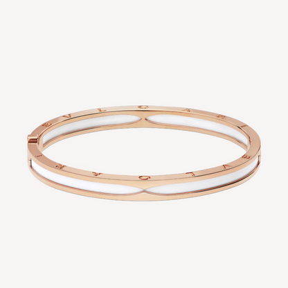 [Eterna Jewels]ZERO 1 PINK GOLD WITH WHITE CERAMIC BRACELET