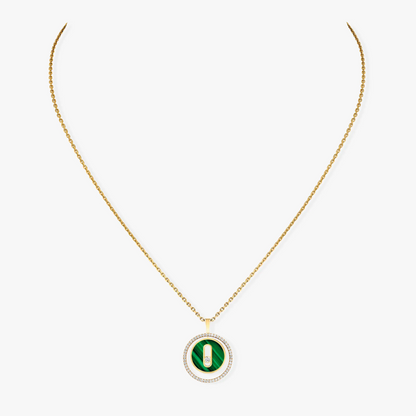 [Eterna Jewels]LUCKY MOVE 1 DIAMOND MALACHITE GOLD DIAMOND NECKLACE