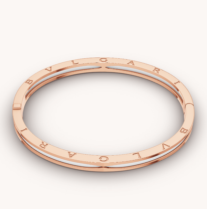 [Eterna Jewels]ZERO 1 PINK GOLD WITH WHITE CERAMIC BRACELET