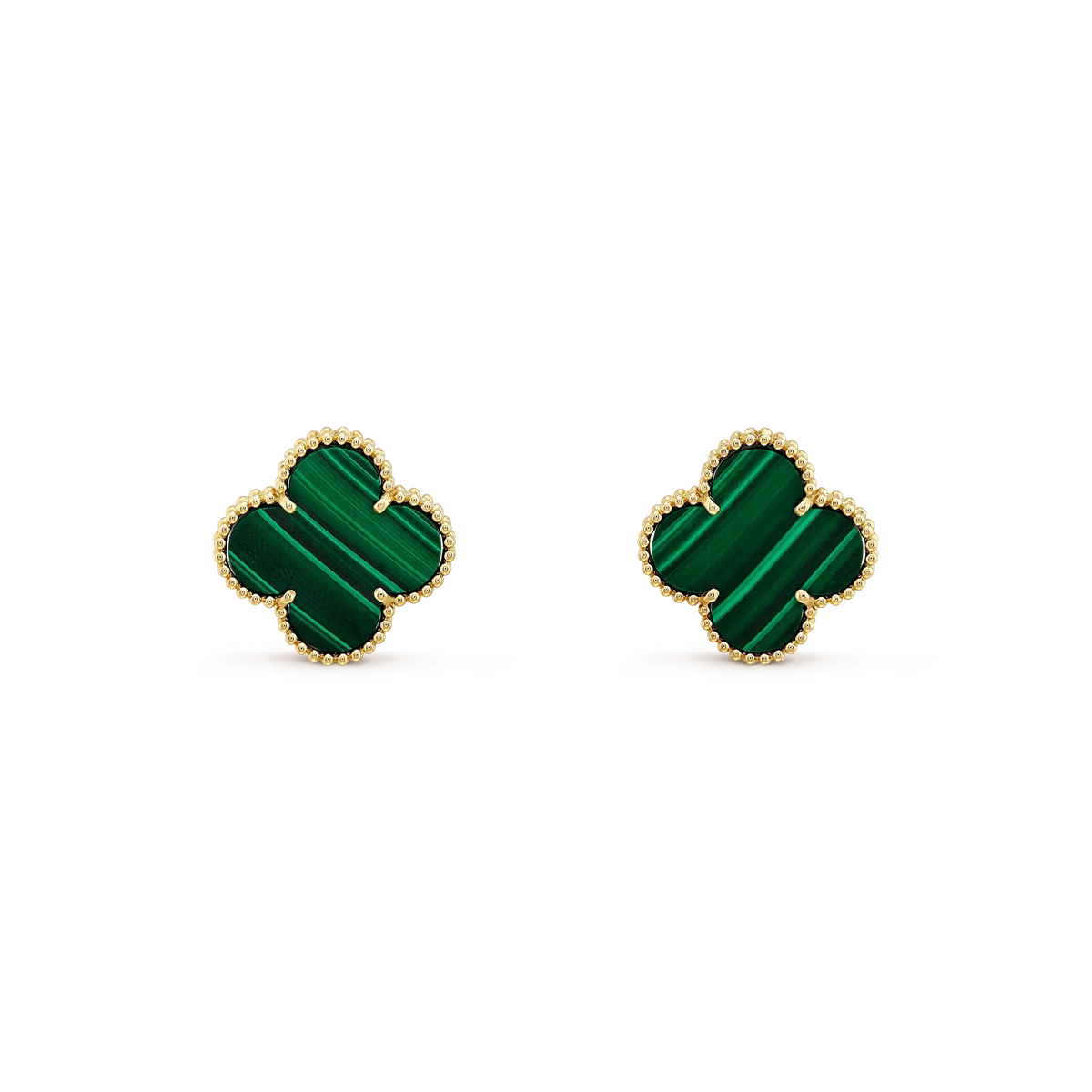 [Eterna Jewels]CLOVER MINI 9.5MM MALACHITE  EARRINGS