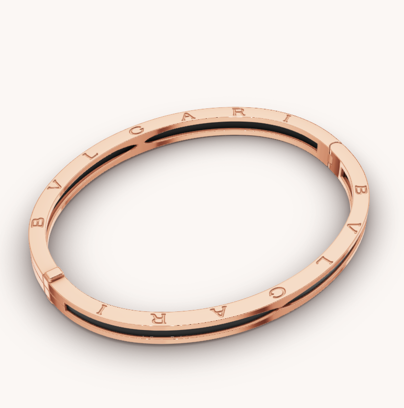 [Eterna Jewels]ZERO 1 PINK GOLD WITH BLACK CERAMIC BRACELET