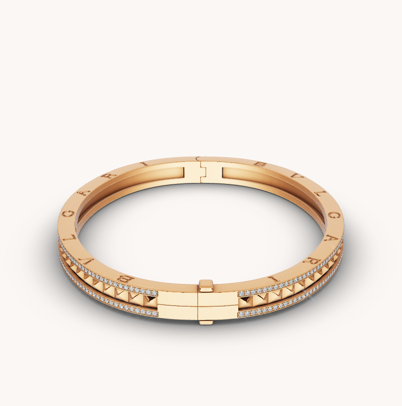 [Eterna Jewels]ZERO 1 SPIRAL AND PAVED DIAMOND GOLD BRACELET