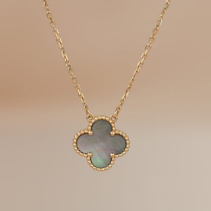 [Eterna Jewels]CLOVER 15MM  GRAY MOTHER OF PEARL NECKLACE