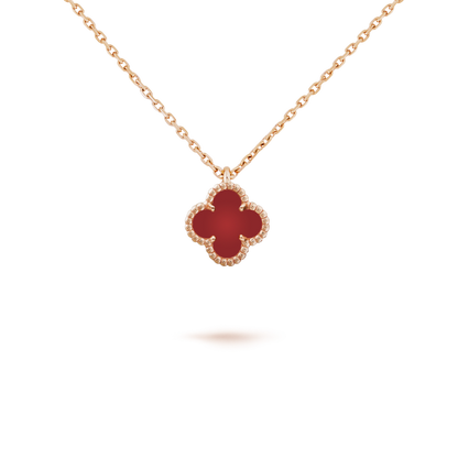 [Eterna Jewels]CLOVER MINI 9.5MM WHITE CARNELIANS NECKLACE