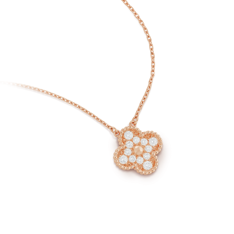 [Eterna Jewels]CLOVER 15MM DIAMOND SINGLE FLOWER NECKLACE