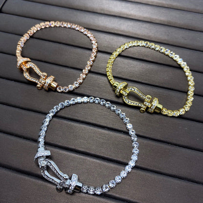 [Eterna Jewels]FORCE  LARGE HORSESHOE FULL DIAMOND TENNIS BRACELET