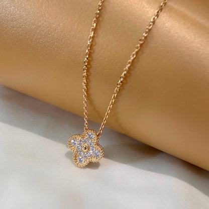 [Eterna Jewels]CLOVER 15MM DIAMOND SINGLE FLOWER NECKLACE
