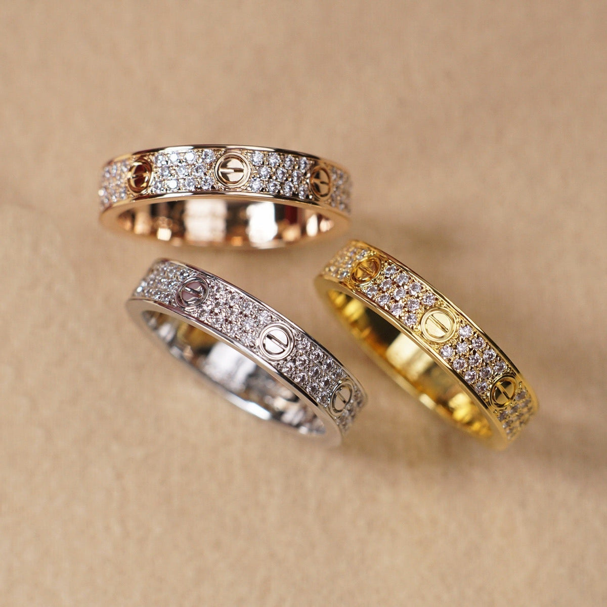 [Eterna Jewels]LOVE RING 4.0MM DIAMOND PAVED
