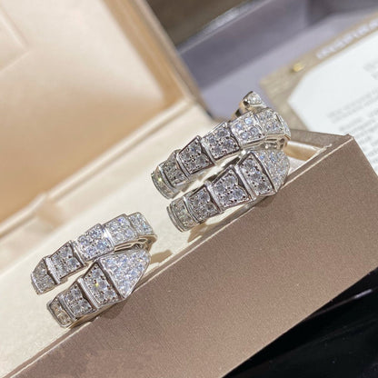 [Eterna Jewels]SERPENTI DOUBLE RING SILVER DIAMOND PAVED