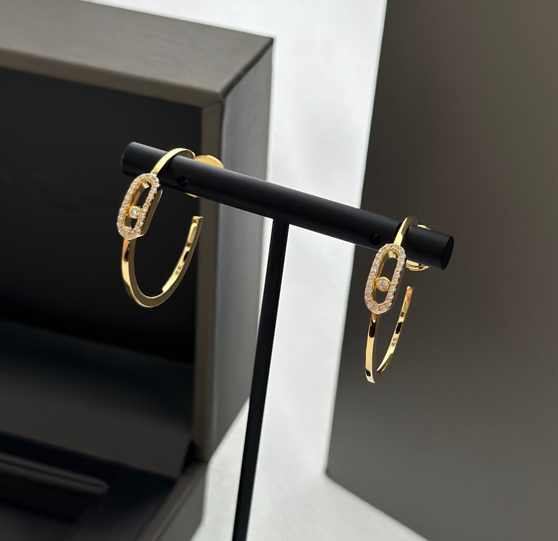 [Eterna Jewels]CREOLES MOVE UNO PM DIAMOND EARRINGS