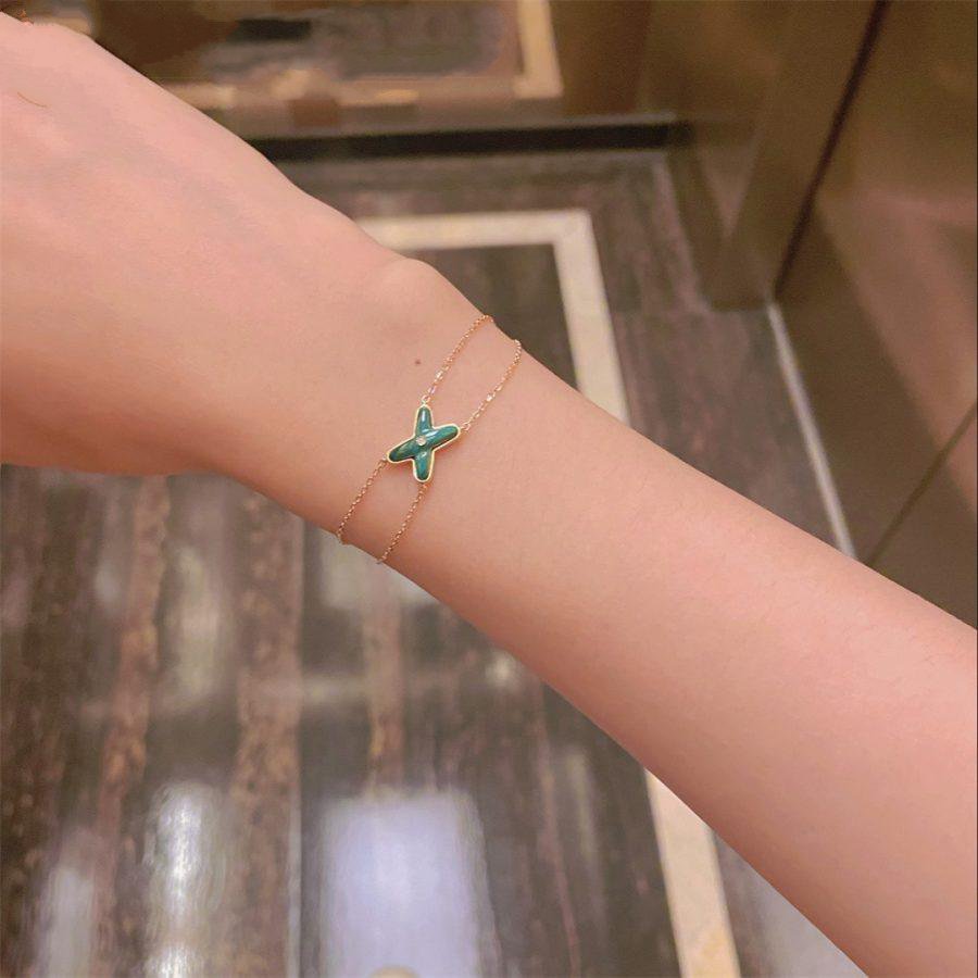 [Eterna Jewels]JEUX BRACELET MALACHITE PINK GOLD 1 DIAMOND