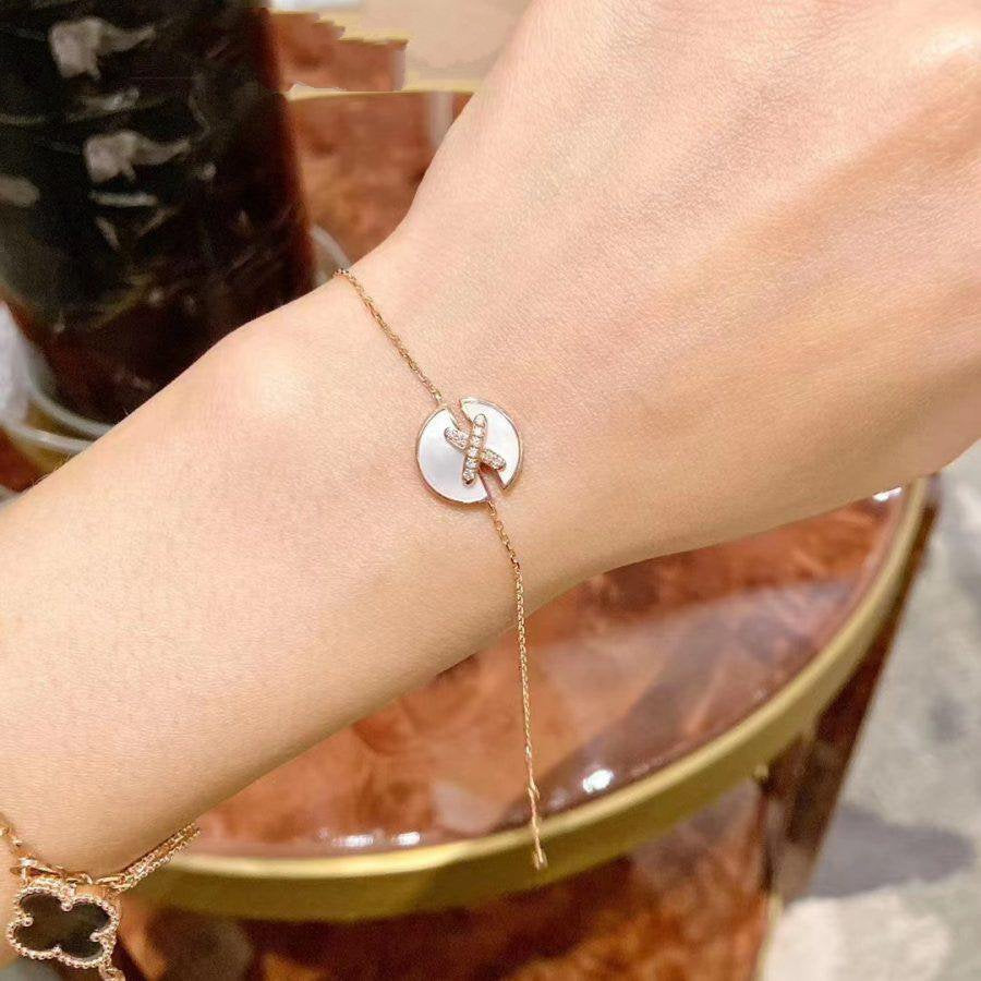 [Eterna Jewels]JEUX DE BRACELET MOP PINK GOLD DIAMONDS