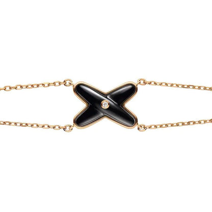 [Eterna Jewels]JEUX BRACELET ONYX PINK GOLD 1 DIAMOND