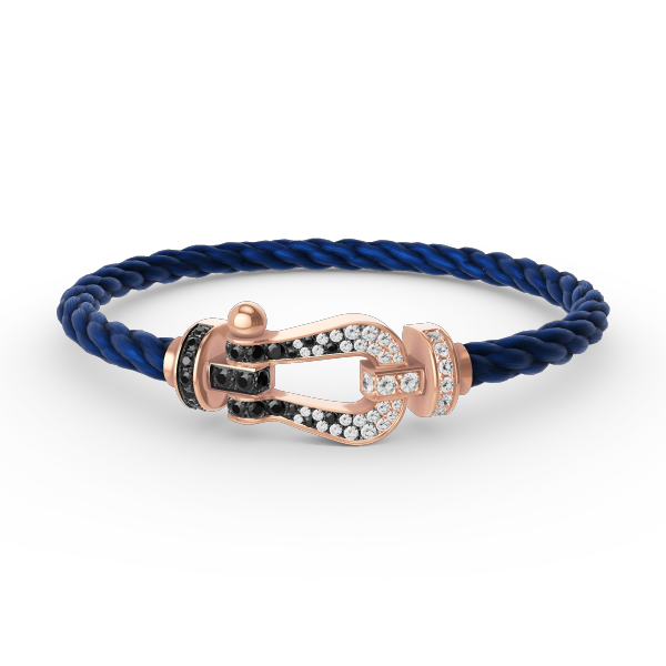 [Eterna Jewels]FORCE LARGE HORSESHOE BLACK WHITE DIAMOND BRACELET ROSE GOLD