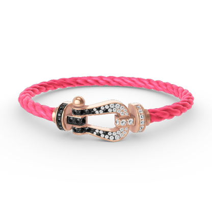 [Eterna Jewels]FORCE LARGE HORSESHOE BLACK WHITE DIAMOND BRACELET ROSE GOLD