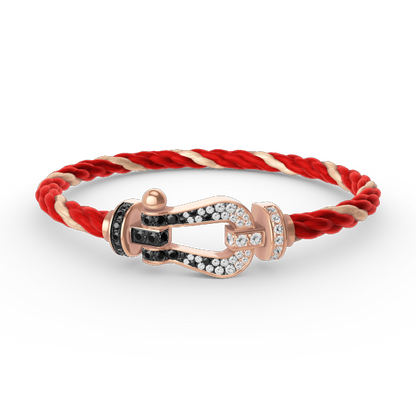 [Eterna Jewels]FORCE LARGE HORSESHOE BLACK WHITE DIAMOND BRACELET ROSE GOLD