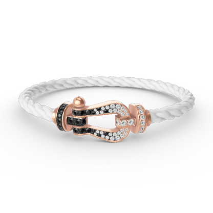 [Eterna Jewels]FORCE LARGE HORSESHOE BLACK WHITE DIAMOND BRACELET ROSE GOLD