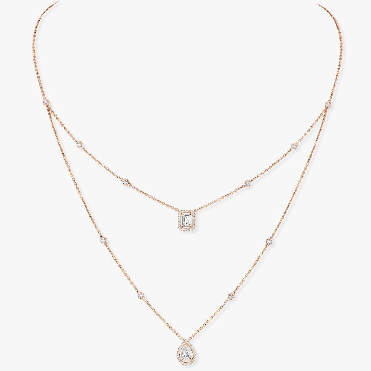 [Eterna Jewels]MY TWIN 2 ROW DIAMOND NECKLACE