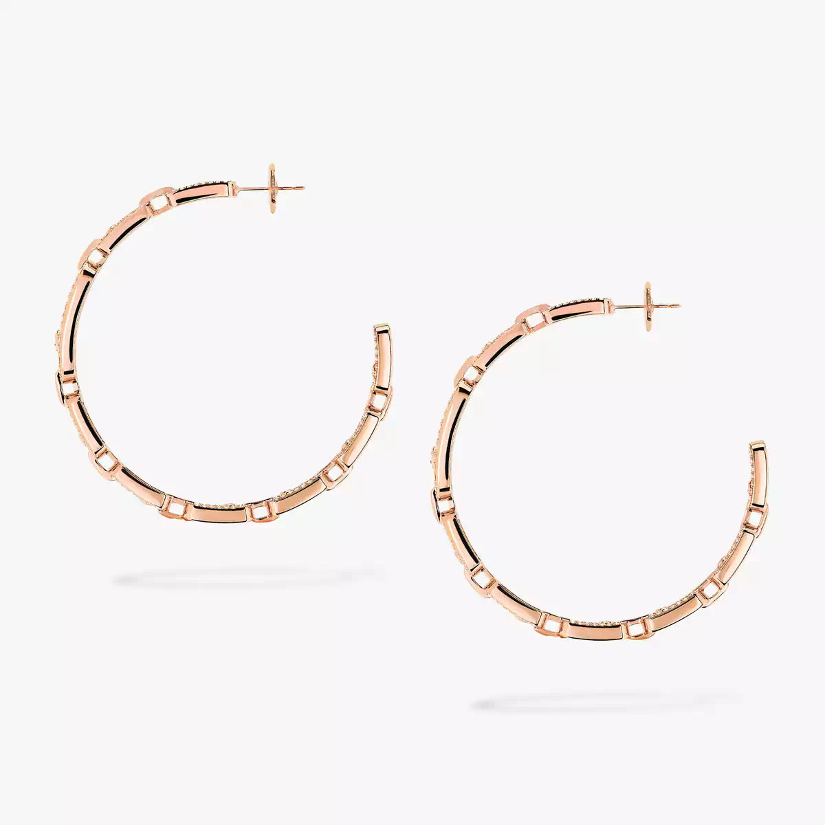 [[Eterna Jewels]Move Link Diamond Hoop Earrings