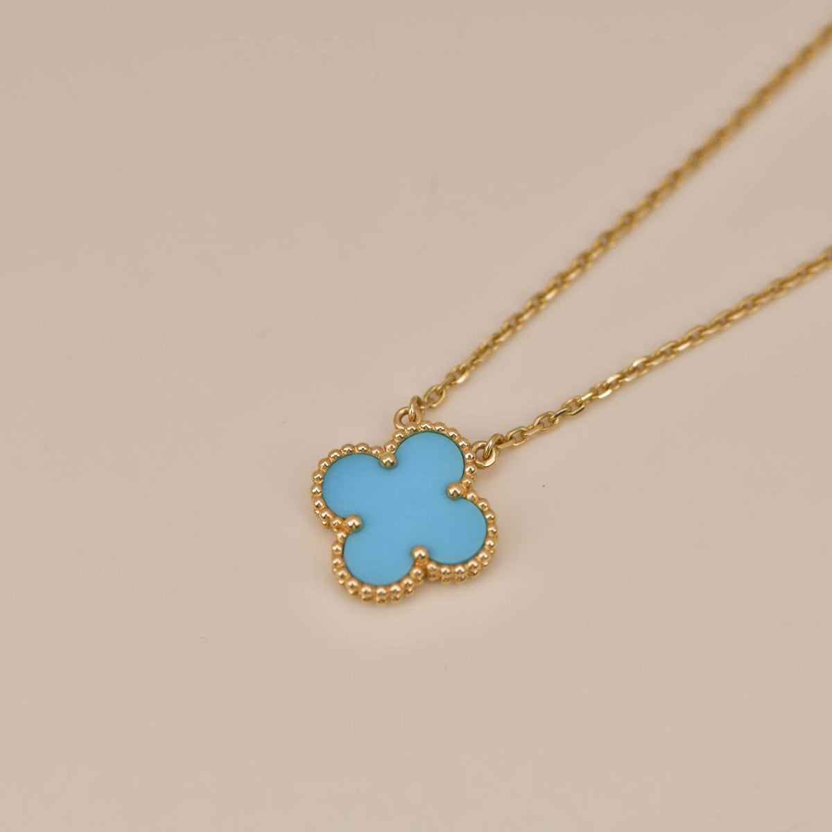 [Eterna Jewels]CLOVER 15MM VINTAGE TURQUOISE NECKLACE