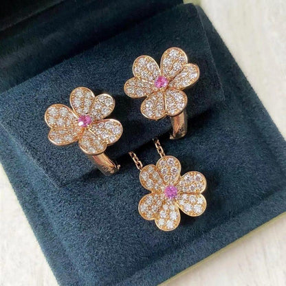 [Eterna Jewels]FRIVOLE PINK GOLD FLOWER DIAMOND EARRINGS