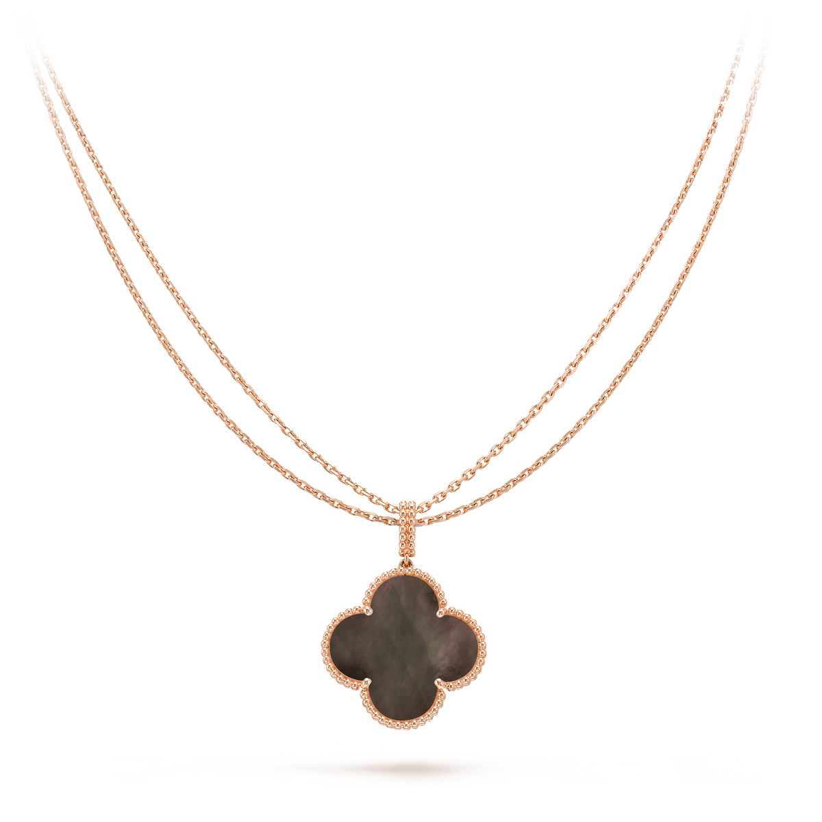 [Eterna Jewels]CLOVER 25MM GOLD DARK MOP BIG CLOVER NECKLACE