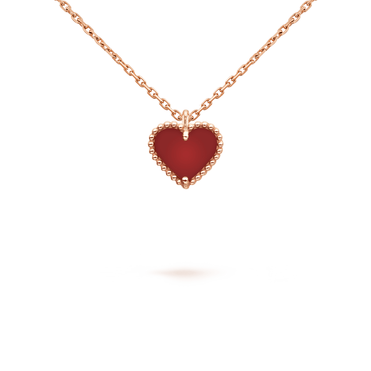 [Eterna Jewels]SWEET CLOVER CARNELIAN HEART NECKLACE