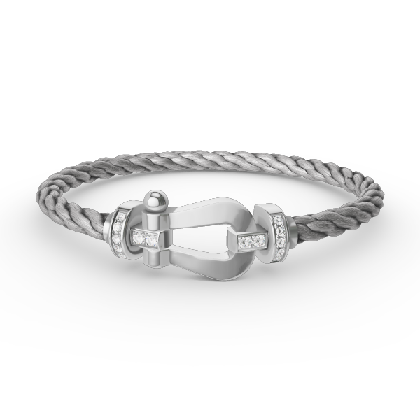 [Eterna Jewels]FORCE LARGE HORSESHOE HALF DIAMOND BRACELET SILVER