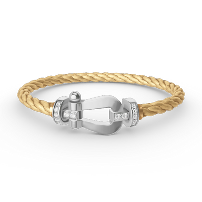 [Eterna Jewels]FORCE LARGE HORSESHOE HALF DIAMOND BRACELET SILVER
