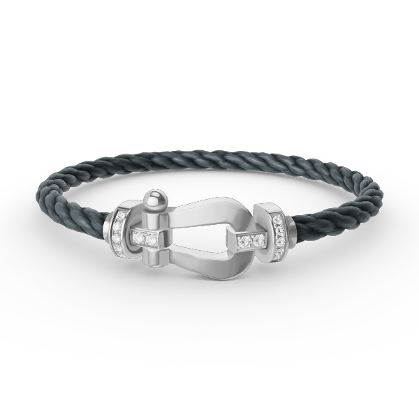 [Eterna Jewels]FORCE LARGE HORSESHOE HALF DIAMOND BRACELET SILVER