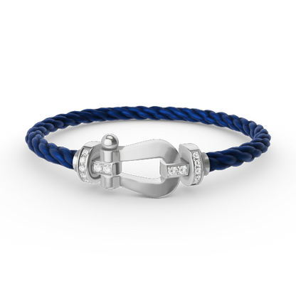 [Eterna Jewels]FORCE LARGE HORSESHOE HALF DIAMOND BRACELET SILVER