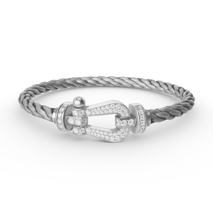 [Eterna Jewels]FORCE LARGE HORSESHOE FULL DIAMOND BRACELET SILVER